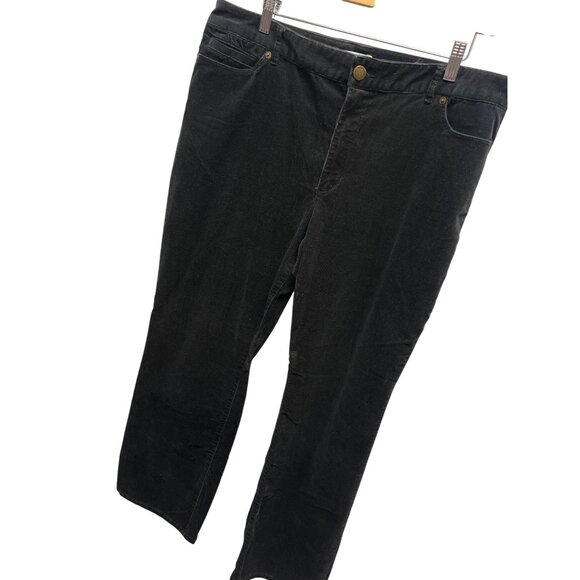 Coldwater Creek Natural Fit Bootcut Black Corduroy Pants - Picture 1 of 7